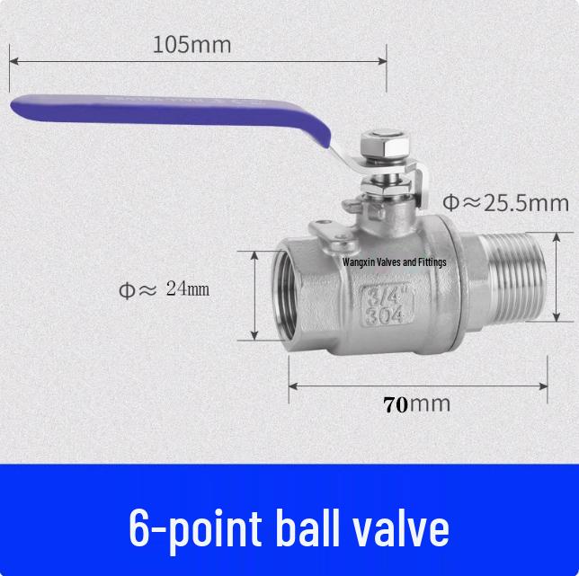 304 Stainless Steel Threaded Ball Valve - Available in 1/2, 3/4, 1, 1.5 Inch Sizes