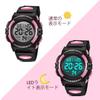 IN Shop Kids Girls Sports Watch Dual Time LED Analog Digital Waterproof Multi-Function Pink