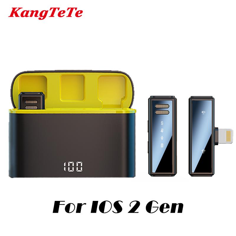 Wireless Lapel Microphone Lavalier Mic Noise Reduction Live Interview Mobile Phone Recording for iPhone Type C with Charging Box