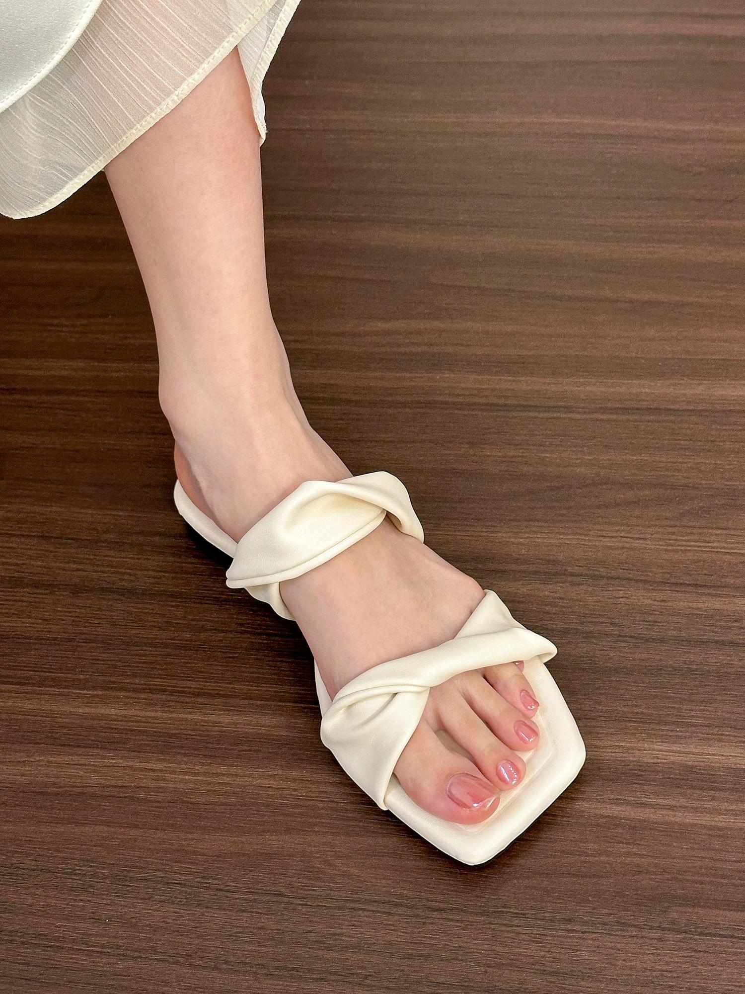 

Lan Cabinet is soft and easy to wear! 2025 new pink and purple flat-soled sandals women wear sandals soft-soled shoes in summer 40