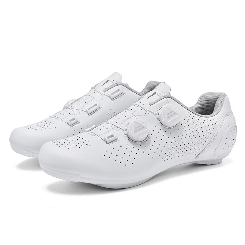 Professial Racing Cycling Sports Shoes Men Road Cycling Shoes Lightweight Breathable SPD Lock Shoes Unisex Cycling Shoes White
