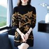Sweter Damski Jesień Zima Pogrubiony Pulower Ciepły Dzianinowy Elastyczny Długi Rękaw Oversize Jumper Top