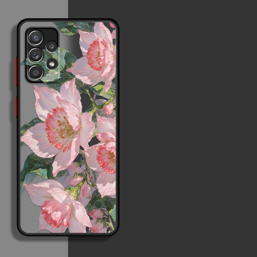 Phone Cover Case for Samsung Galaxy A54 A56 A55 A73 A33 A34 A36 A16 A15 A52S A72 A14 A23 A35 A17 A52 A53 Creative Flower Art