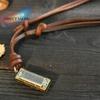 Jewelry Mini Personalized Pendant Necklace Leather Harmonica