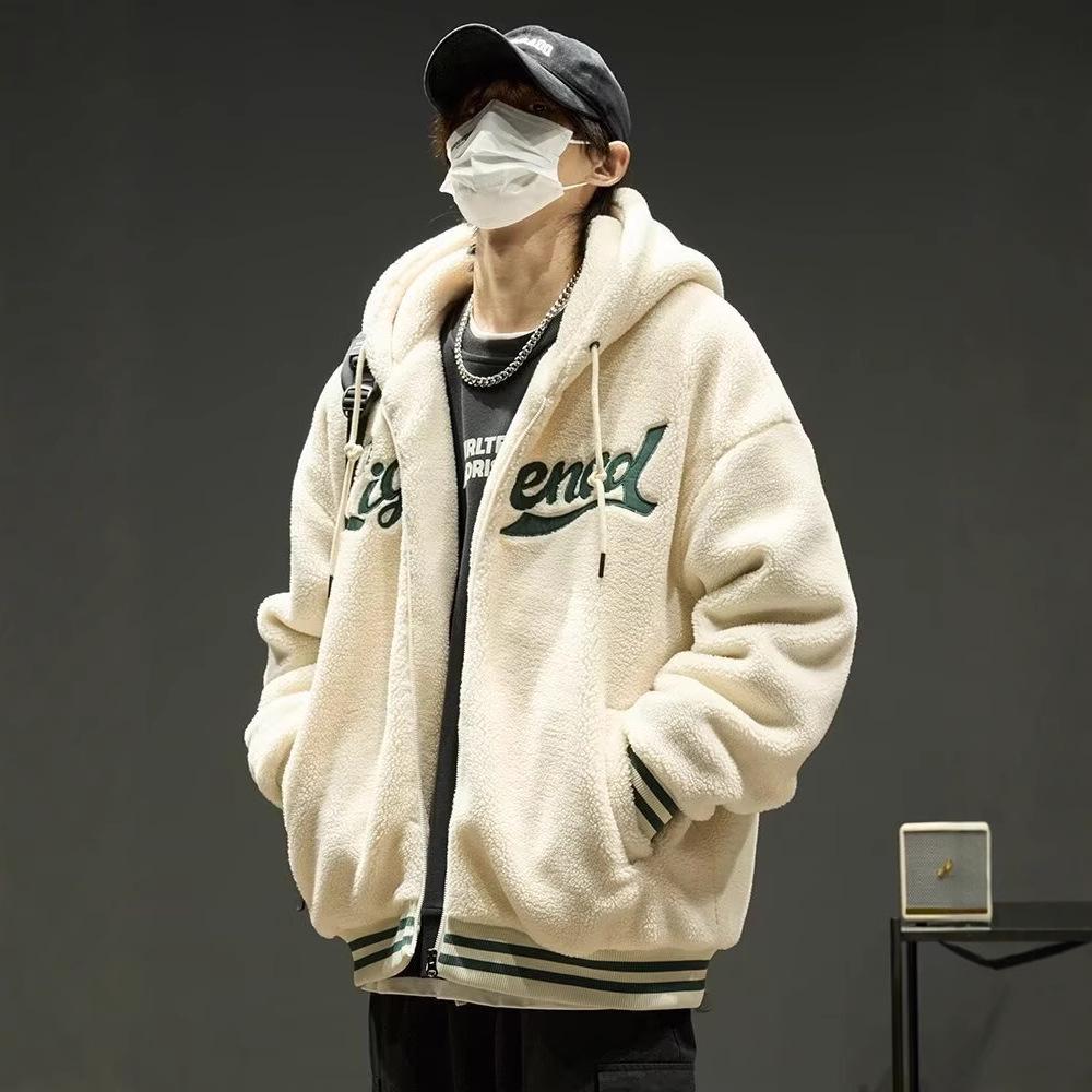 Palton Pulover Cașmir pentru Bărbați 2024: Jachetă de bumbac groasă, cu glugă, de toamnă/iarnă, cu plus de catifea, caldă și rezistentă la frig pentru adolescenți