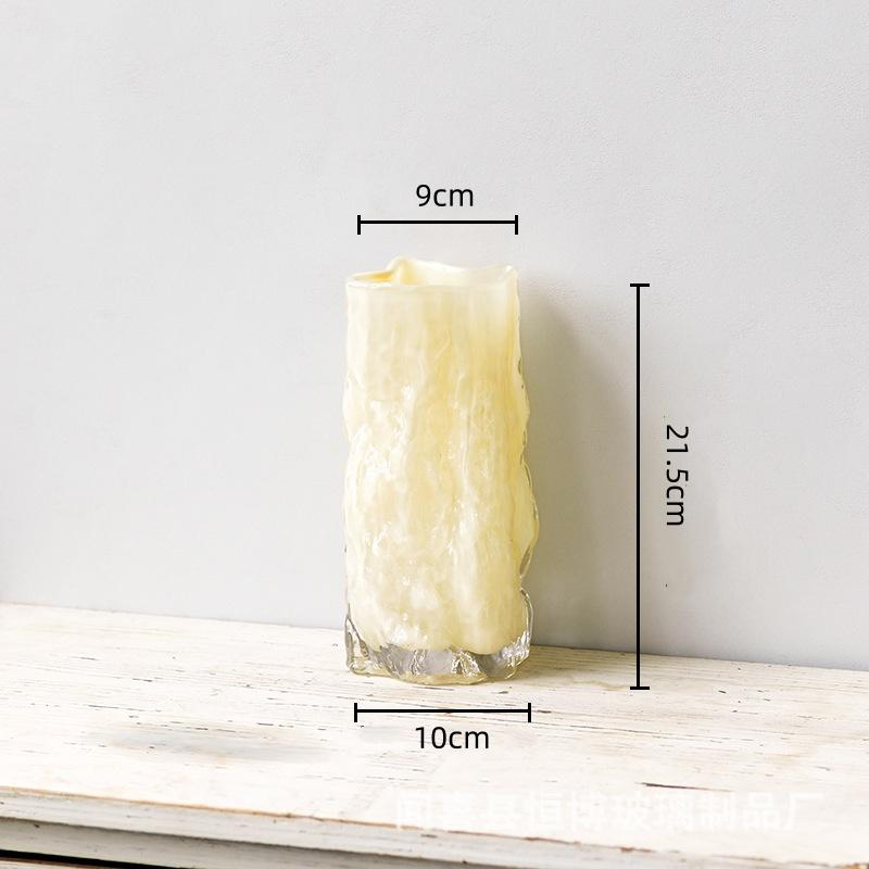 Glass Vase Gradient Hydroponics Terrarium Fold Pattern Flower Vase Floral Arrangement Accessories Home Decoration