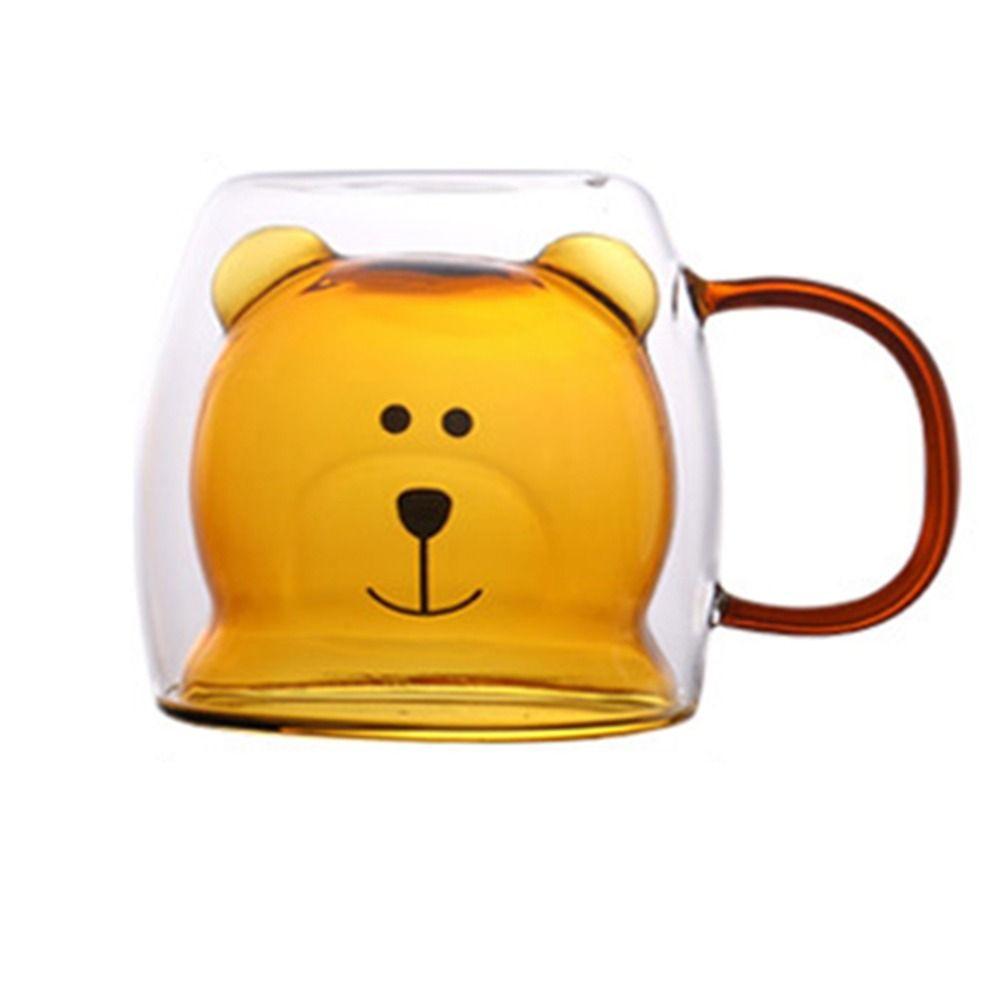 250ml Glass Cup Transparent Coffee Mug Personal Bear Tea Coffee Cup Kitchen supplies