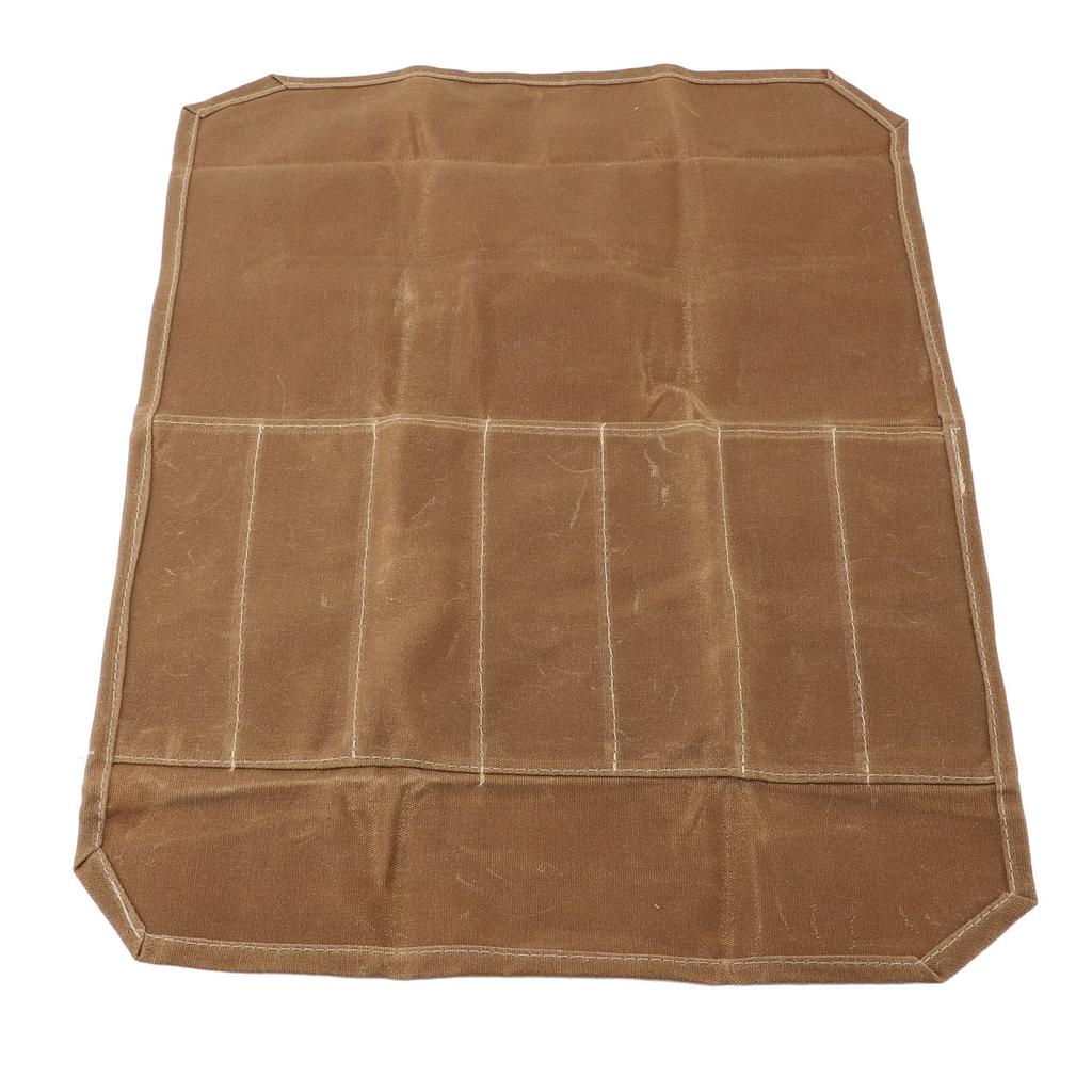 Chef Knife Roll Bag Portable Waterproof Waxed Canvas Knife Carrier Roll For Picnic Camping Barbecue Kitchen Khaki