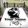 Custom Name Michael Jackson Crystal Velvet Floor Rug Personalized Text Soft Carpet Home Decor