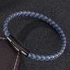 Trendy Leren Touw Armband voor Koppels in Koreaanse Stijl met Zwarte Roestvrijstalen Drukknop