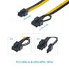 6 Pcs 6 Pin PCI-e To 8 Pin (6+2) PCI-e (Male To Male) GPU Power Cable 50cm For Graphic Cards