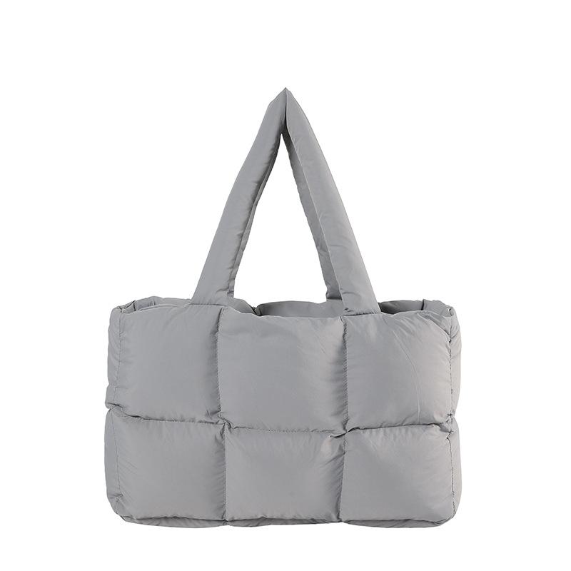2025 new cute large capacity European and American soft warm puff bag square bag down jacket bag women