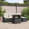 VidaXL 6-Piece Garden Sofa Set with Cushions In Black Rattan 3359824