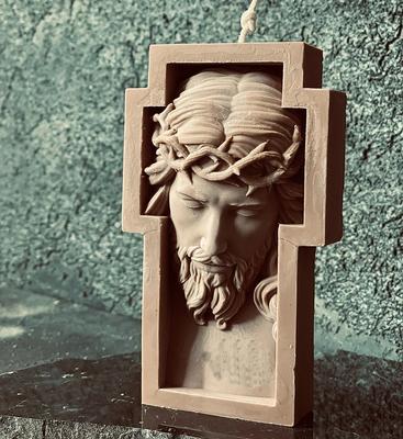 DIY 2D/3D Jesus Mary Statue Resin Gypsum Silicone Mold Cross Jesus Statue Sculpture Candle Silicone Mold Gypsum Mould Wax Mold