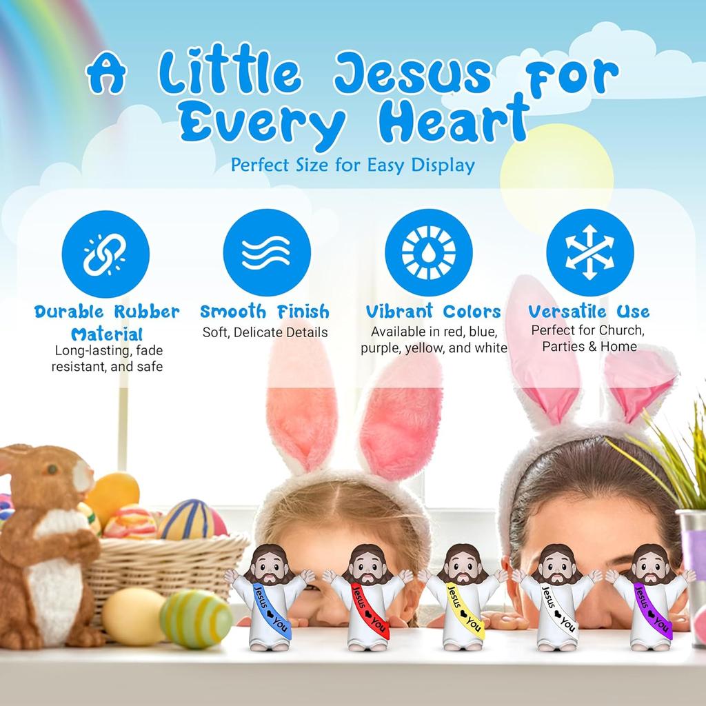 30-200Pcs Little Jesus Figures Jesus Loves You Figures Baby Jesus Figure Mini Jesus Bulk for Religious Gifts Easter Egg Fillers