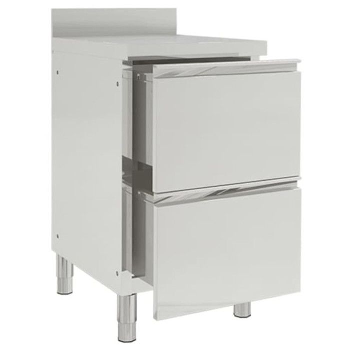 Commercial Kitchen Cabinets - VIDAXL - 2 Pcs - Stainless Steel - Adjustable - Corrosion Resistant