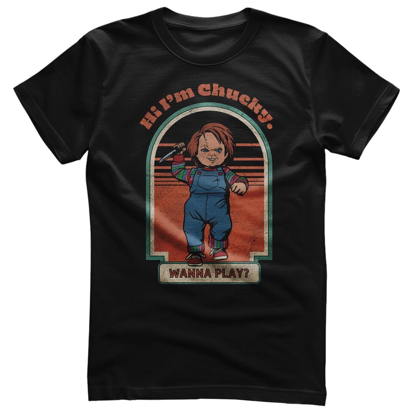 T-Shirt Pour Hommes Distressé Officiellement Licencié Chucky Wanna Play XL