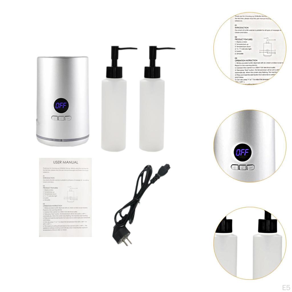Single Bottle Massage Oil Heater with Bottles Accessories Warmer White