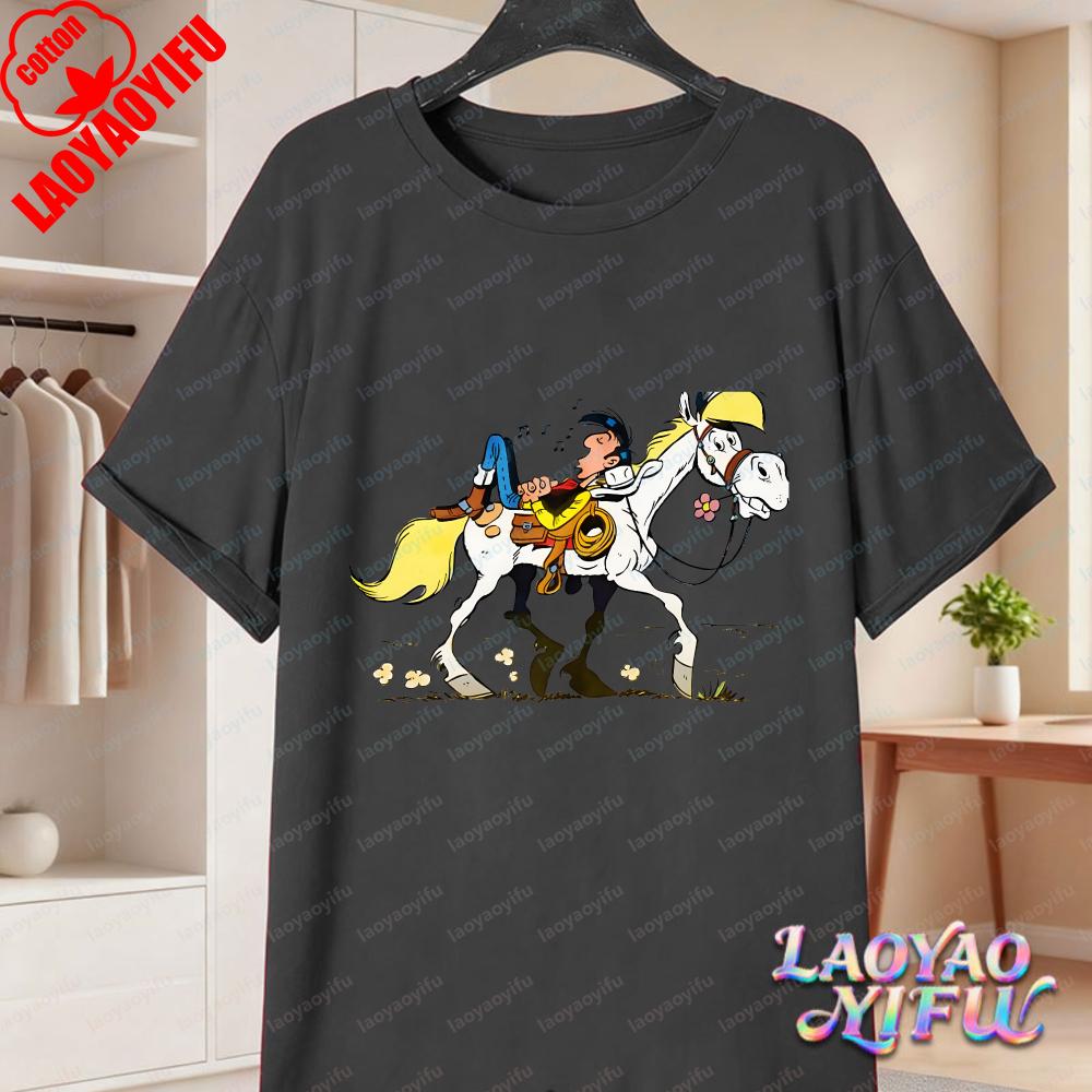 Bold Lucky Luke Villain Juggling Art Shirt Trending Lucky Luke Fan Gift Tee Summer Fun Vintage Comic Cotton Tops Unisexs Clothing