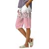 Women's Summer Elasticated Tie Waist Floral Cotton & Linen Loose Shorts
