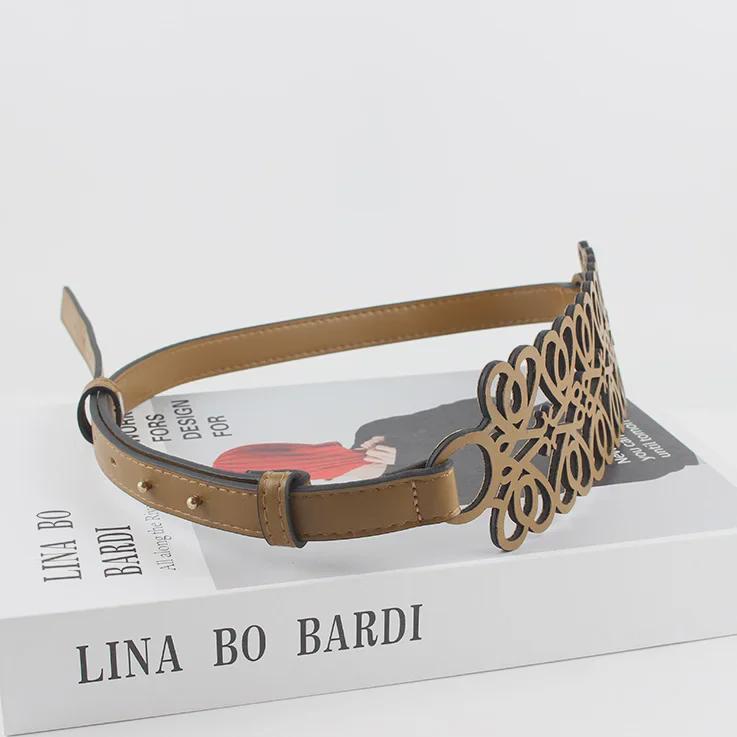 Ceinture fine noire ajustable pour femme avec ceinture et robe