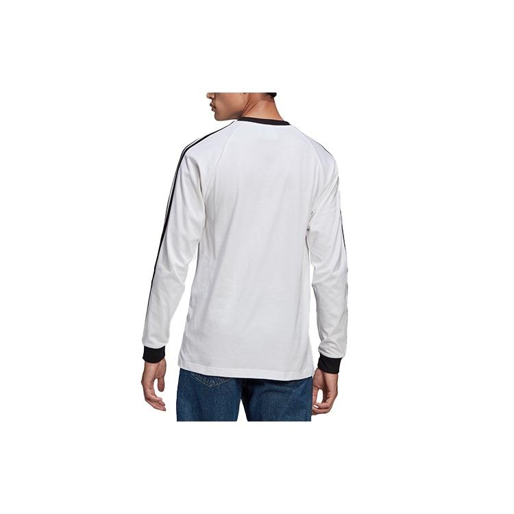 adidas originals 3-stripes Ls T Round Neck Stripe Sports Long Sleeves White Men's GN3477