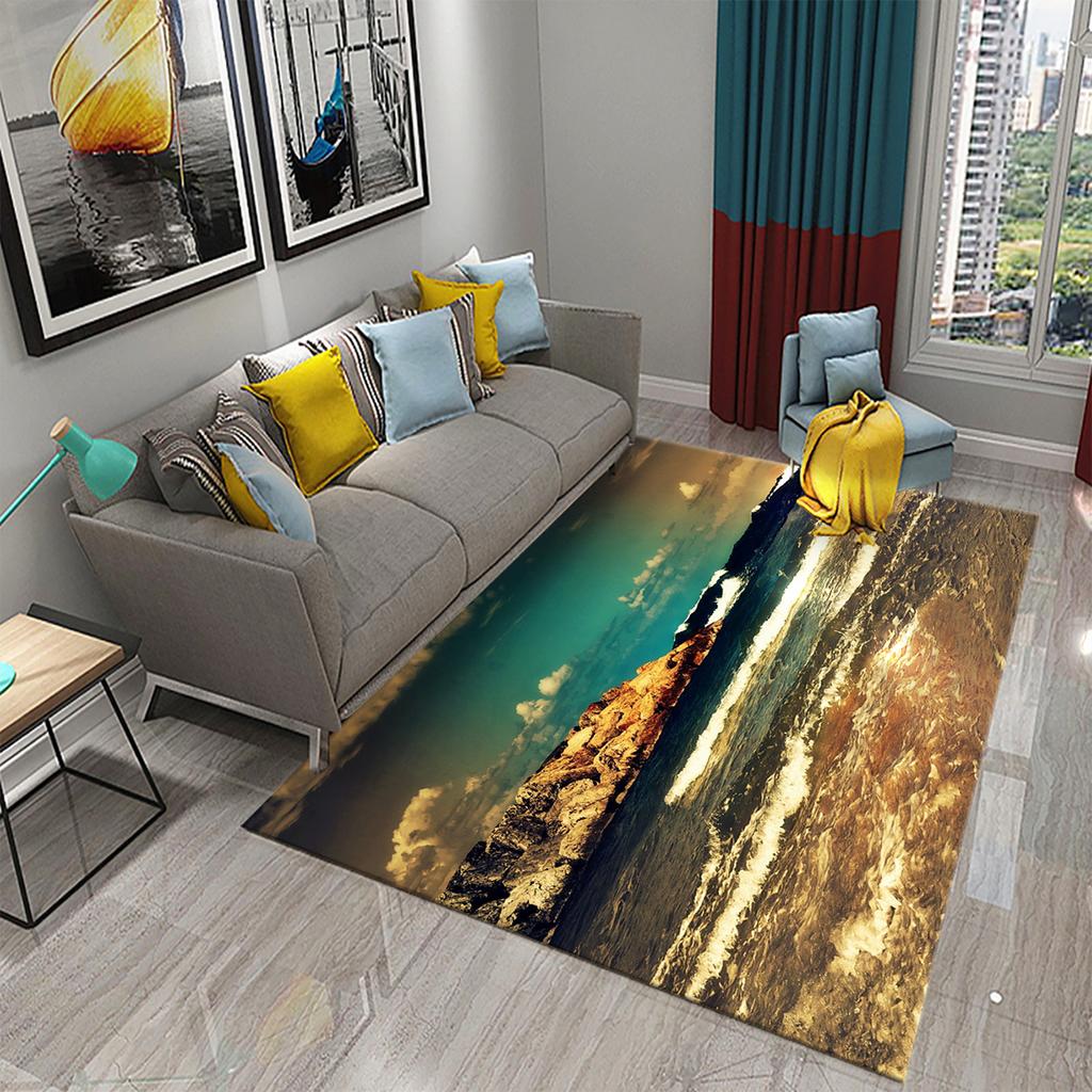 Bathroom Toilet Bedroom Kitchen Living Room Non-slip Floor Mat Sunset Ocean Beach Sky Landscape Rug