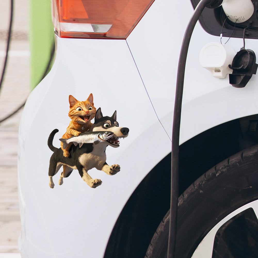 Cute Kitten Puppy Glass Car Background Beautification Decoration Stickers