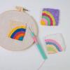 Beginner Punching Needle Embroidery Set Inlcudes 12 Color Yarn, Embroidery Cloth, Punching Needle Pen, Needle Threader
