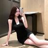 Celebrity Style Neck Strap Suspender Dress Women's Summer Pure Desire Wind Tight Back Temperament Waist Hip Skirt