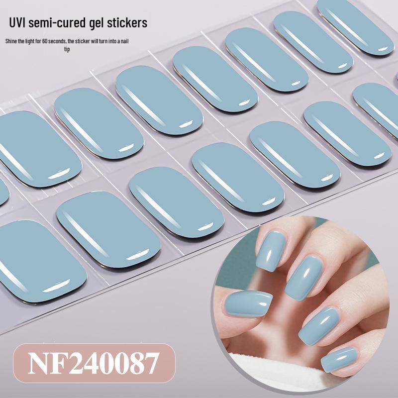 Zhengxiang Japanese Style UV Gel Nail Stickers - Solid Color, Semi-Cured, Popular Light Curing Design