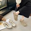 2025 Summer Ladies Fashion retro matte PU hollow closed Toe sandals Soft sole sports sandals buckle cross Platform beach