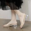 Thick Heel Spring and Summer New Female Cool Slippers Fairy Fashion Transparent Fashion Outer Wear Crystal Square Head Word Female Slippers