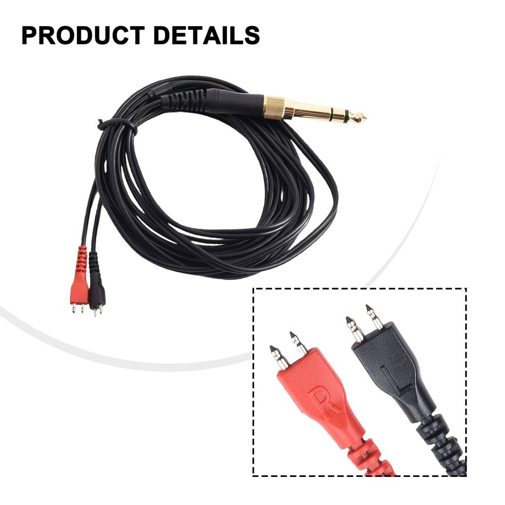 Replacement Headset Audio Cable Black Plastic 2 Meter Earphone Accessories