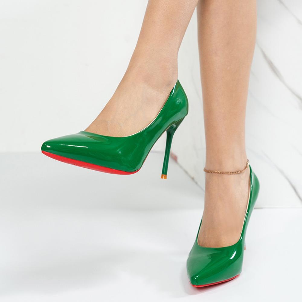 Plus Size Women Shoes Pointed Toe Pumps Patent Leather Dress High Heels Shoes Wedding Heeled Shoes Zapatos Mujer Women's Pumps