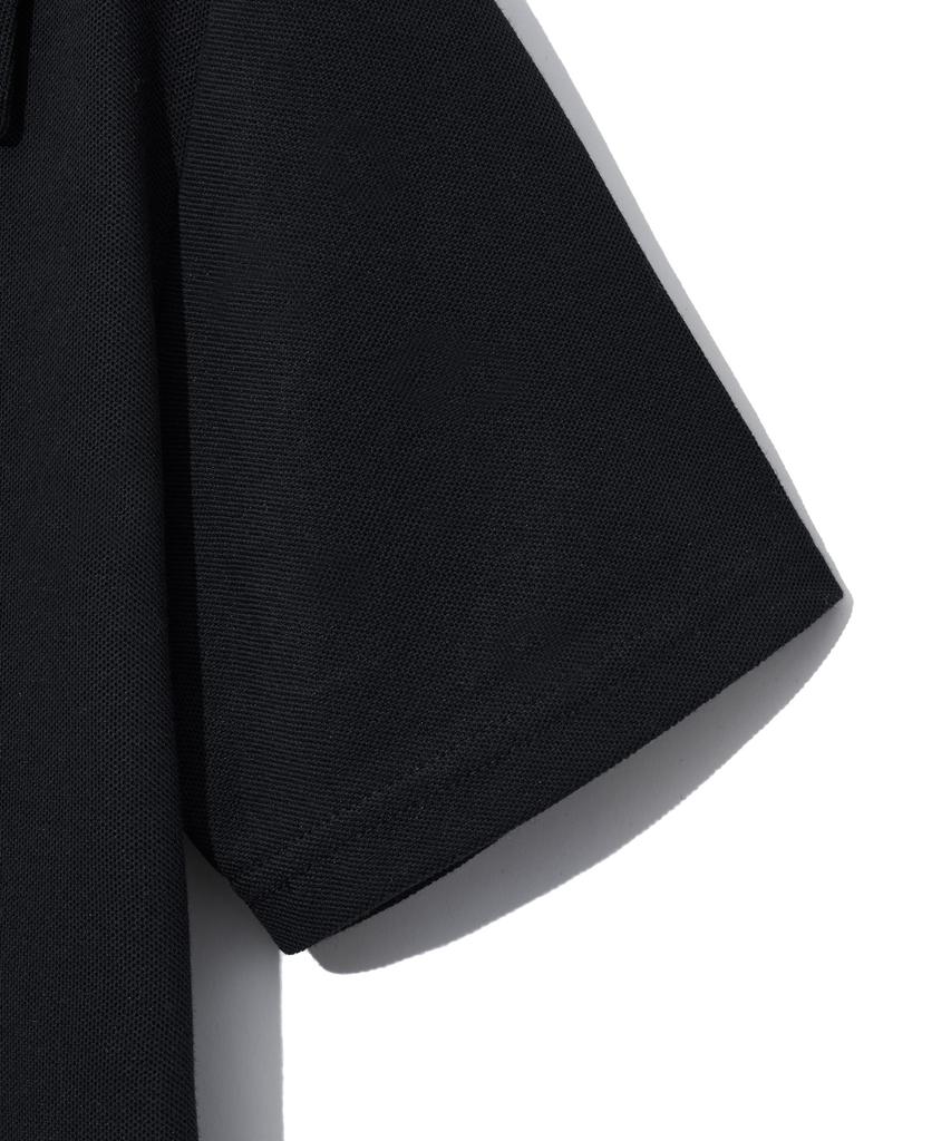 YALE [Cool] Women'S Quick Dry Pique Slit Neck Dress Black