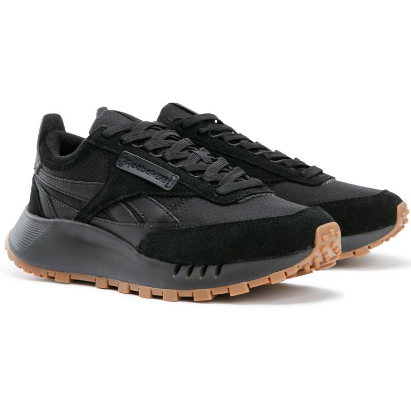 Reebok CL LEGACY W+ Cushioning, Wear Resistant Low Top Casual Running Shoes Unisex Black Warrior Sneakers 24FRC903U3GH0
