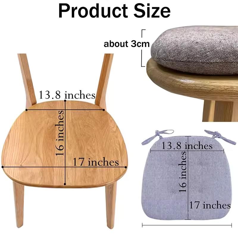 Summer Dining Chair Cushion Thickened Cotton Linen Breathable Cushion Student Horseshoe-shaped Chair Cushion Home Supplies