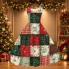 Damen Weihnachtsdruck Off-Shoulder Vintage Kleid