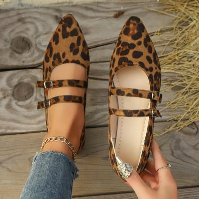 Ballerine Donna Mocassini Pavimenti Nudi Tendenza Scarpe Comode Eleganti Rosse Tempo Libero Stampa Leopardo Colore Offerta