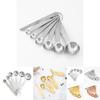 Modernes Messlöffel-Set aus Edelstahl zum Backen mit langem Griff und Kaffeemaß