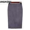 IHUASU Women's Fashion Casual Solid Color Print Summer Spring Skirt