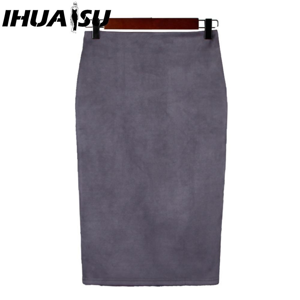 IHUASU Women's Fashion Casual Solid Color Print Summer Spring Skirt