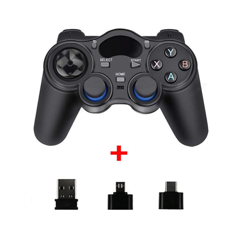 

Беспроводной игровой контроллер 2,4 ГГц, геймпад для ПК, Android, ПК 360, Smart TV with adapters only чёрный