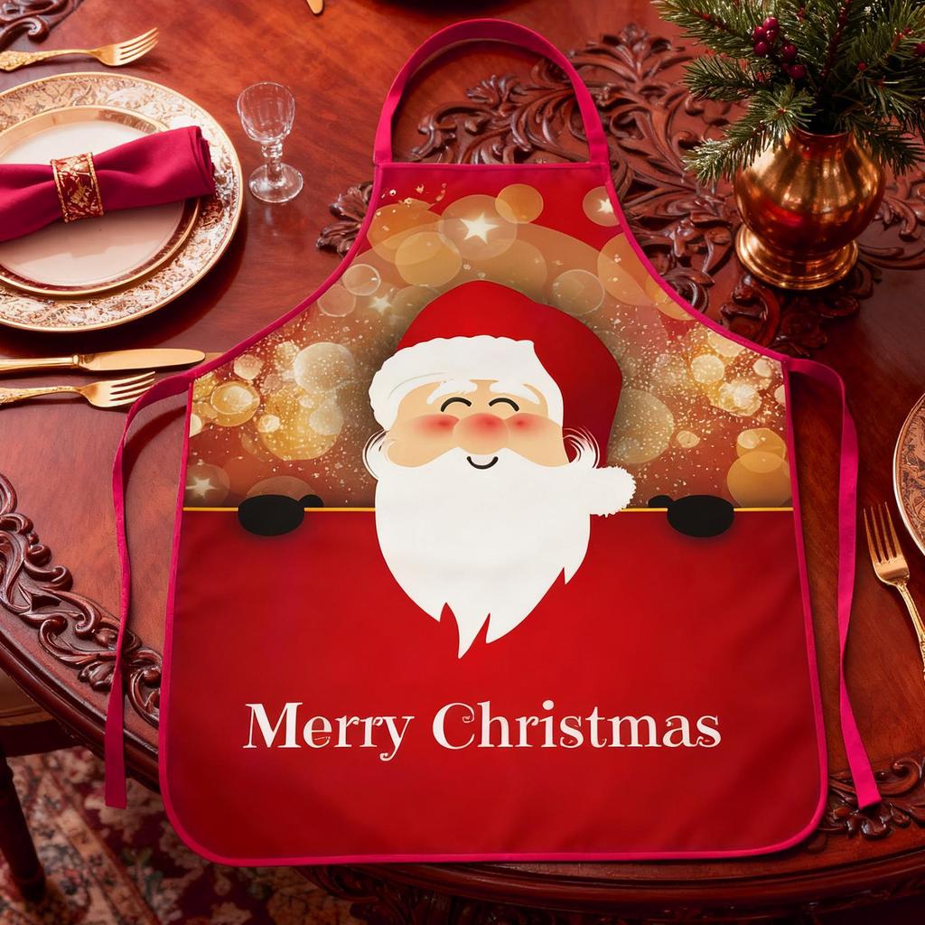 Weihnachtsschürzen für Frauen Koch Wasserdicht Lätzchen Küchenschürzen für Männer Frauen Bäckerin Ehefrau Ehemann Familie Backen Gartenarbeit Nähen