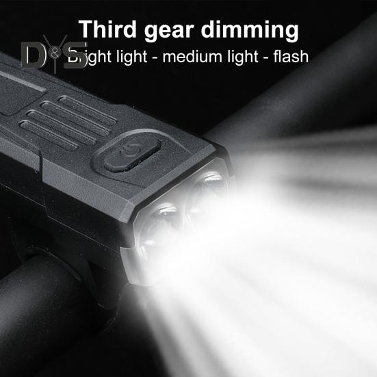 Bicycle Headlight with Adjustable Strap Type-C Rechargeable 3 Modes Waterproof 100 Lumens Night Riding Road Mountain Bike Front Lamp Mini Flashlight