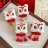 New Year's Flocking Lion Tassel Hairpin Guochao Chinese Red Personality Duck Bill Clip Hairpin Light Luxury High-end Hair Accessories Women