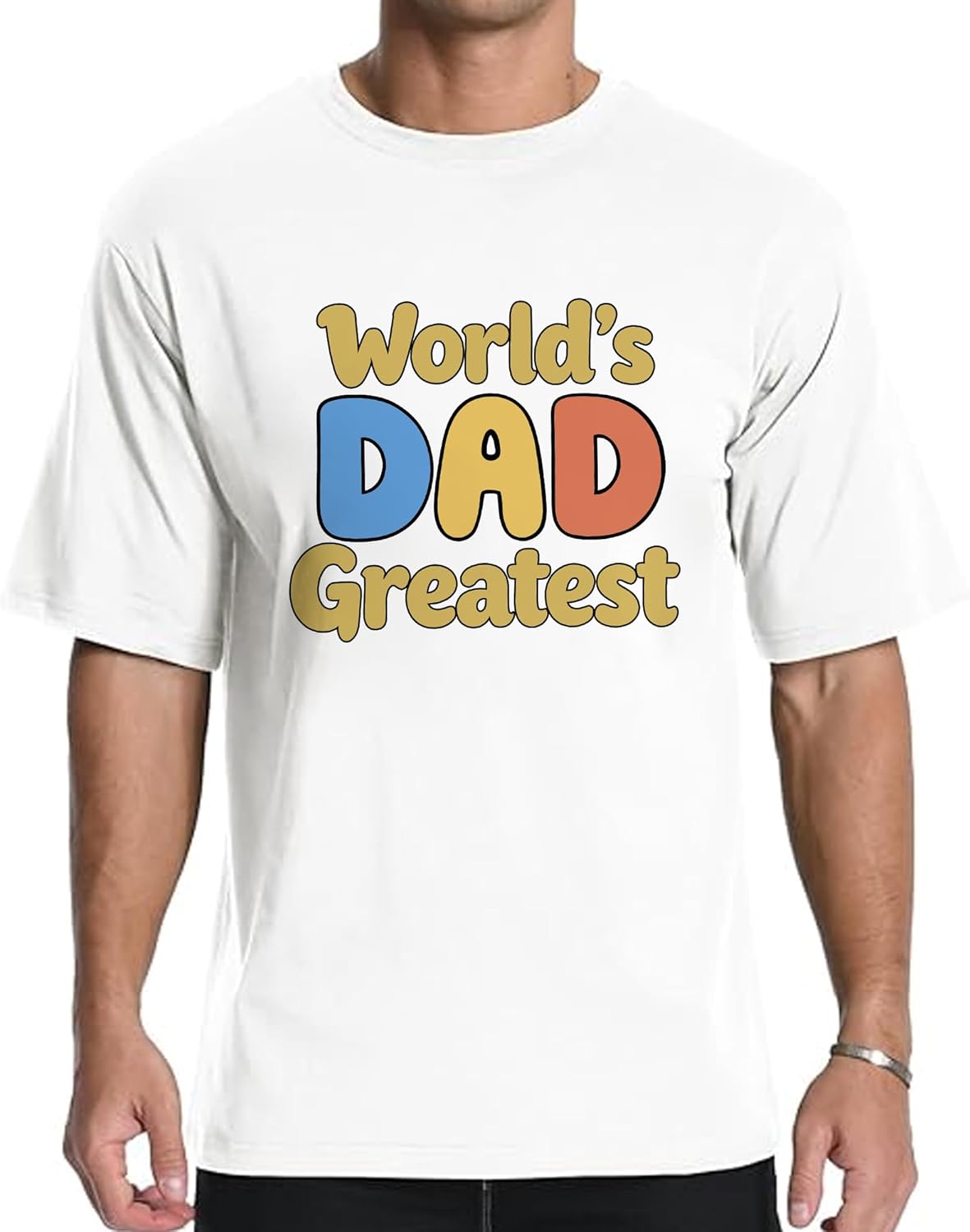YTD Dad Graphic T Shirt for Men, Worlds Greatest Dad Shirt, Cotton Relaxed Fit Casual Gift Tee S разноцветный