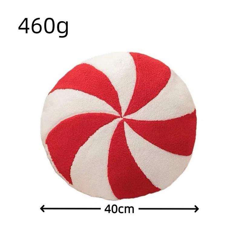 Classic Xmas Candy Plush Toys Xmas round Pillow Red Pink Lollipop Pillow Gingerbread House Doll Xmas Home Decor Kid Xmas Gift