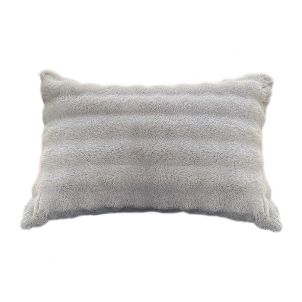 Plush Pillow Cover Solid Color Design Cozy Pillow Case Autumn Winter Warm Comfortable Bedroom Pillowcase